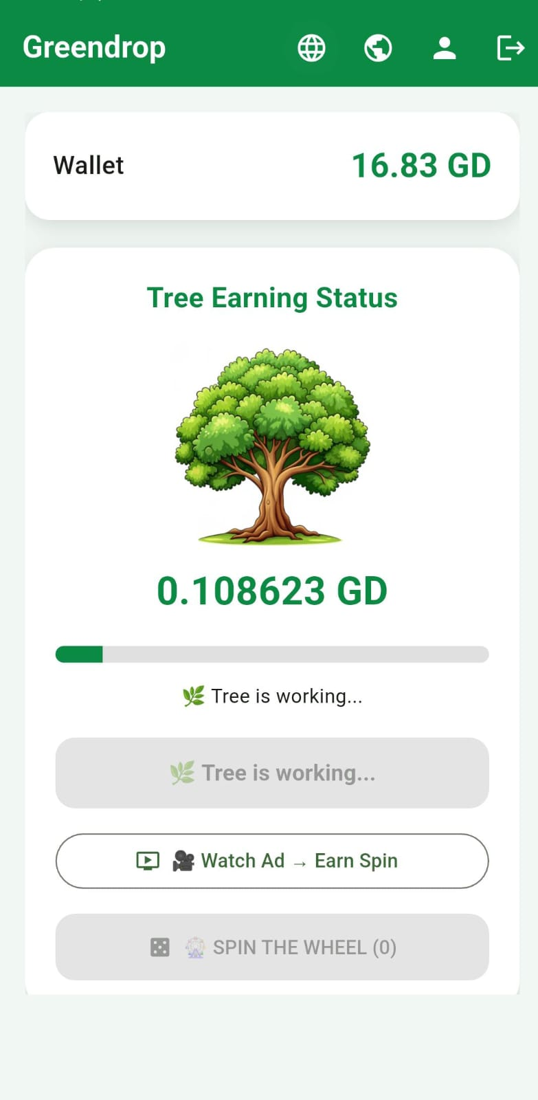 Greendrop Uygulama Arayüzü